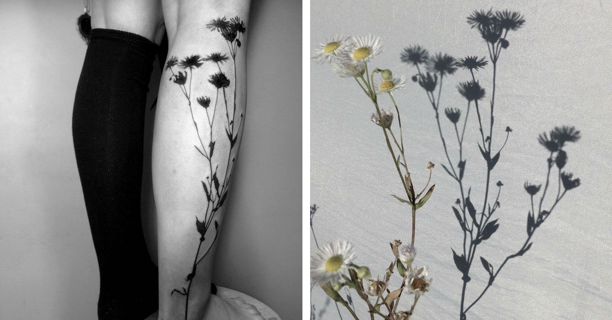 Flower Tiny Branch Waterproof Temporary Tattoo Sticker Black - Temu