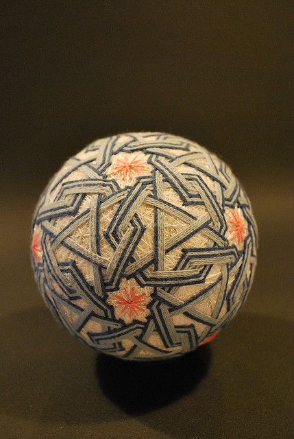 Temari balls with geometric patterns japanese needlework