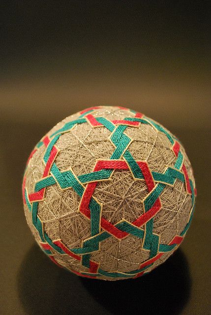 Temari balls with geometric patterns japanese needlework