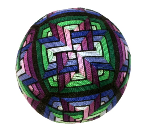 Temari balls with geometric patterns japanese needlework