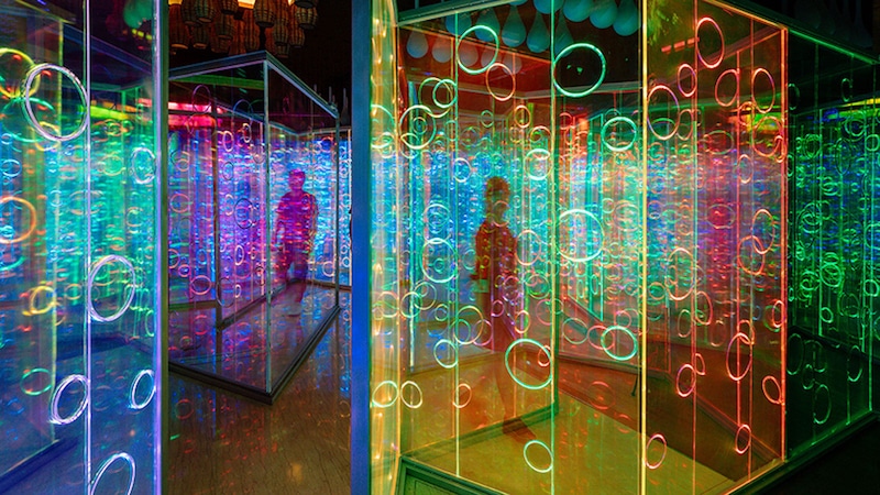 brute deluxe rainbow labyrinth light installation