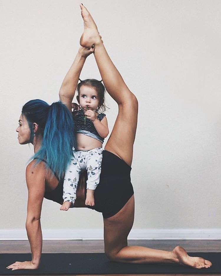 Mom Practice Family Yoga with the Help of Her Two Kids