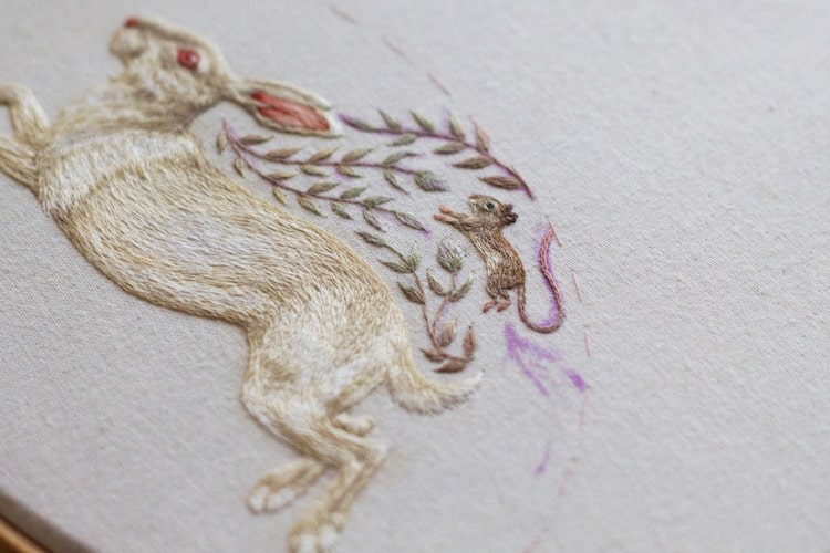 Meticulously-Stitched Embroidered Animals by Chloe Giordano