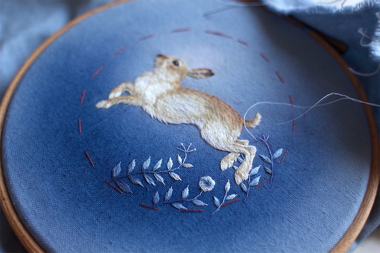 Meticulously-Stitched Embroidered Animals by Chloe Giordano