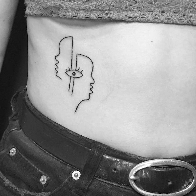 simple line tattoos drawing