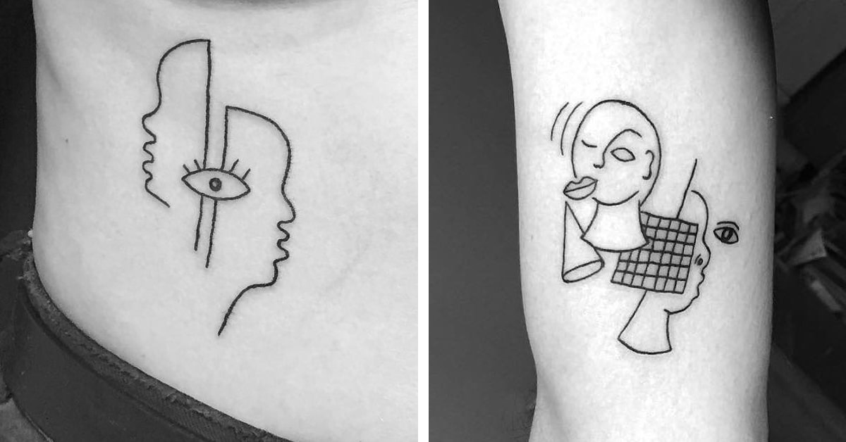 Noon Line Art | Over 200 Simple Tattoo Designs For Minimalists