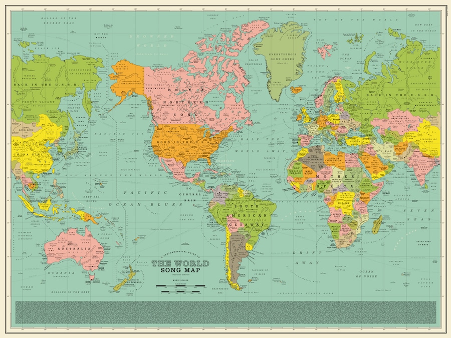 world map with countries and cities name