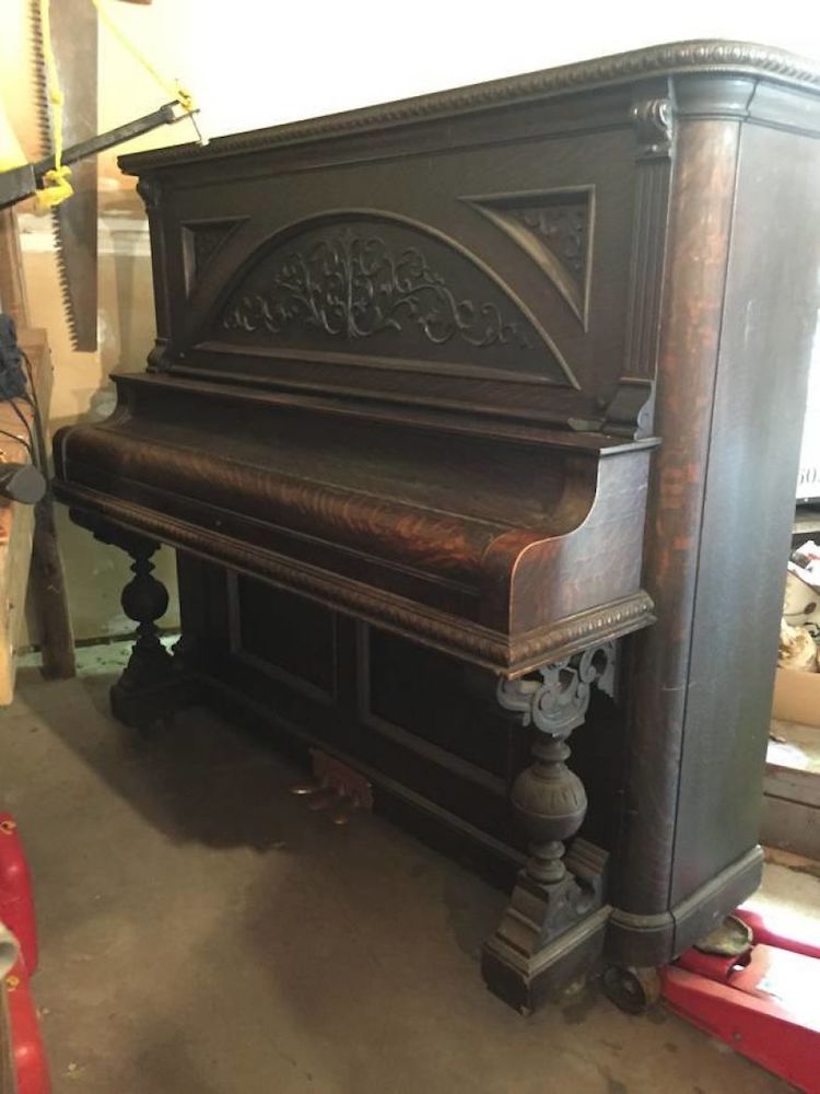 Old Piano Transformed via DIY into a Stunning Piano Desk 