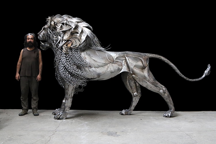 Metal Lion Sculpture by Selcuk Yilmaz