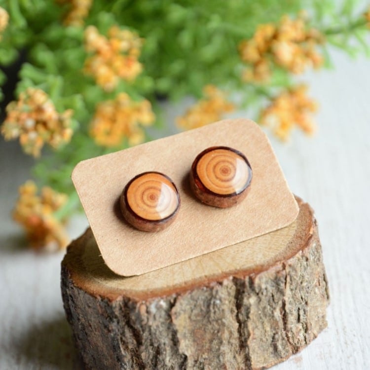 Wooden Stud Earrings