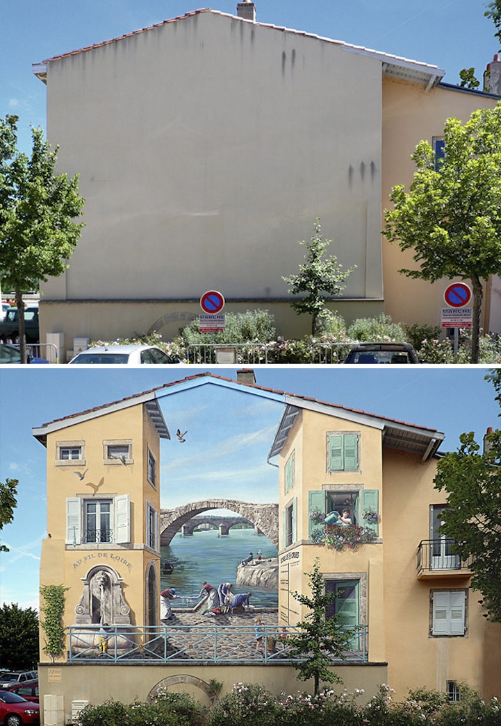 3d street art trompe l'oeil mural patrick commecy