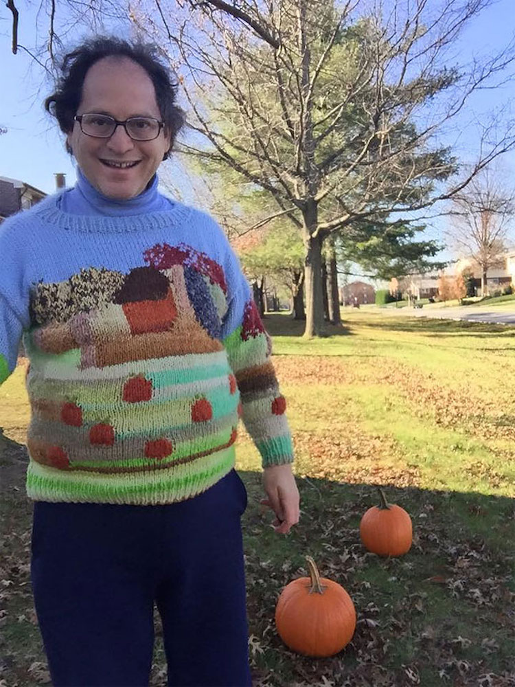 Knitted postcard sweaters 