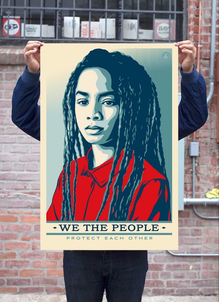 we the people inauguration posters street art amplifier foundatios Shepard fairey ernesto yerena jessica saboga