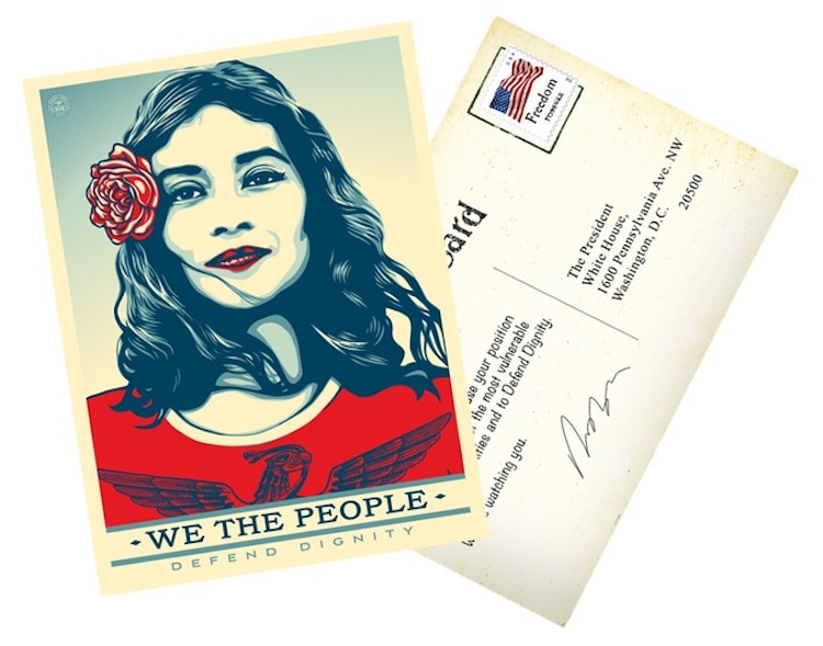 we the people inauguration posters street art amplifier foundatios Shepard fairey ernesto yerena jessica saboga