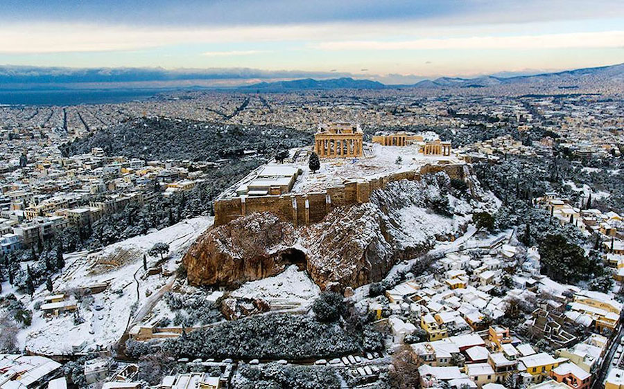 Snow Covered Acropolis