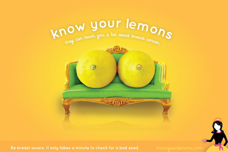 know your lemons worldwide breast cancer poster