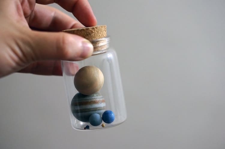 3D printed models of the solar system