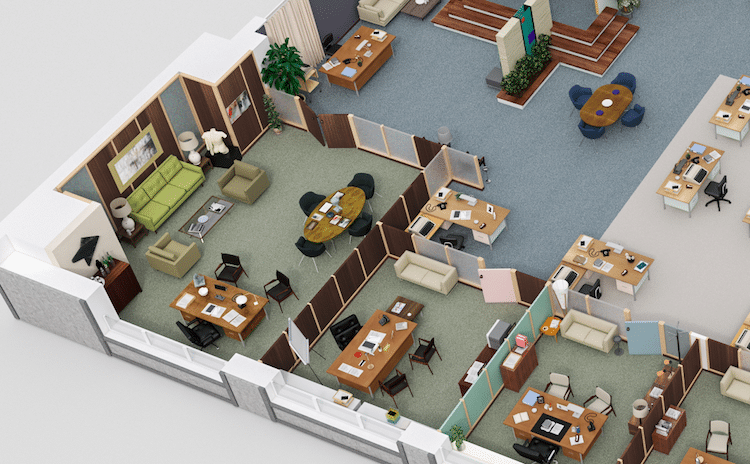 office floor plan layout 3d