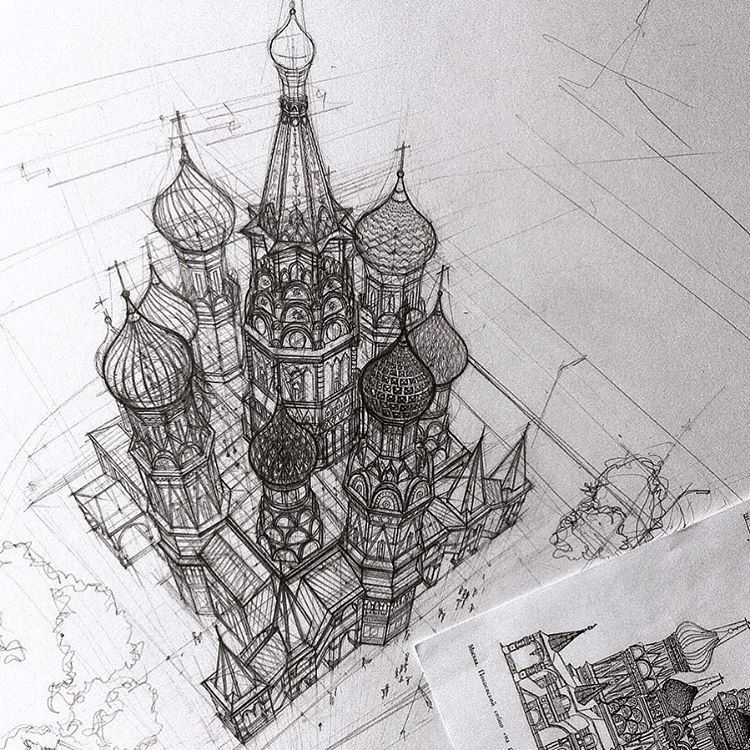 freehand architectural drawing