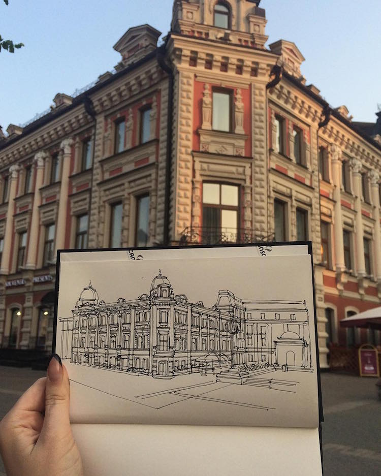 architectural sketching adelina gareeva