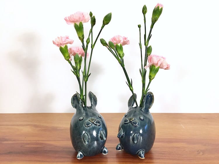 rabbit animal air plant vases Yoshiko Kozawa studio giverny etsy plants