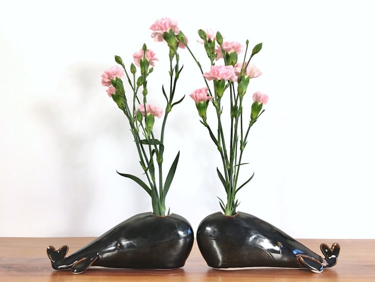 whale animal air plant vases Yoshiko Kozawa studio giverny etsy plants