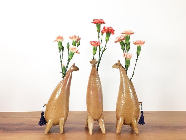 giraffe animal air plant vases Yoshiko Kozawa studio giverny etsy plants
