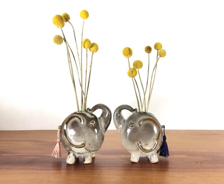 elephant animal air plant vases Yoshiko Kozawa studio giverny etsy plants