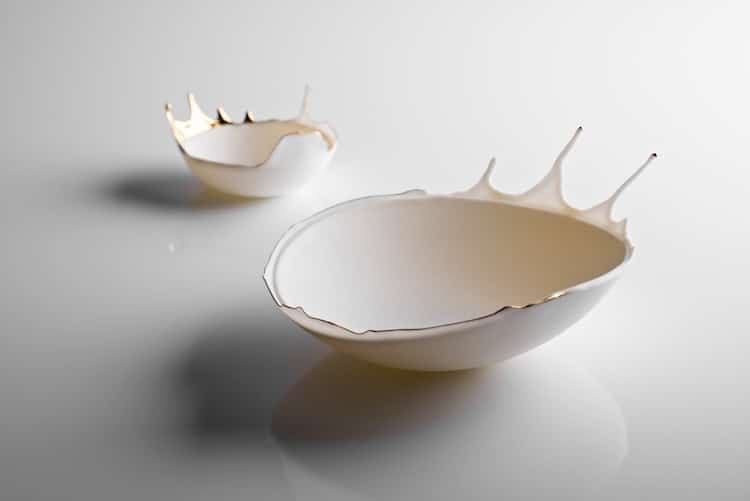 Delicate Ceramic Bowls Capture Splatters Frozen in Time