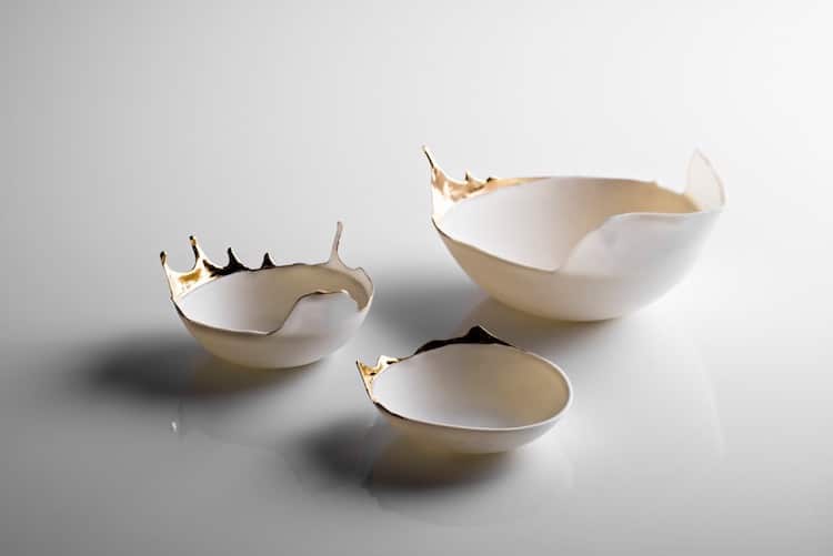 Delicate Ceramic Bowls Capture Splatters Frozen in Time