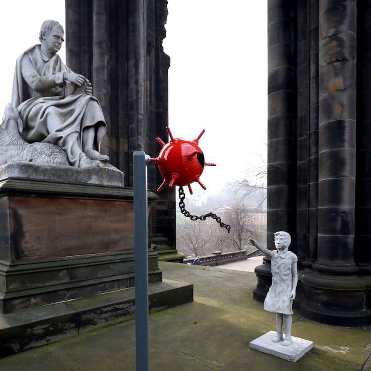 banksy tribute edinburgh valentine's day