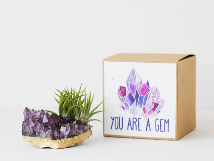 You Are A Gem Amethyst Crystal Air Plan Air Friend creative valentine’s day gifts