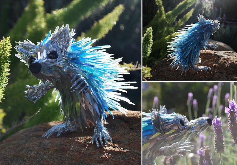 cute animals are recycled sculpture art