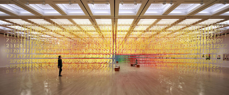 Forest of Numbers by Emmanuelle Moureaux paper art installation national art center of tokyo