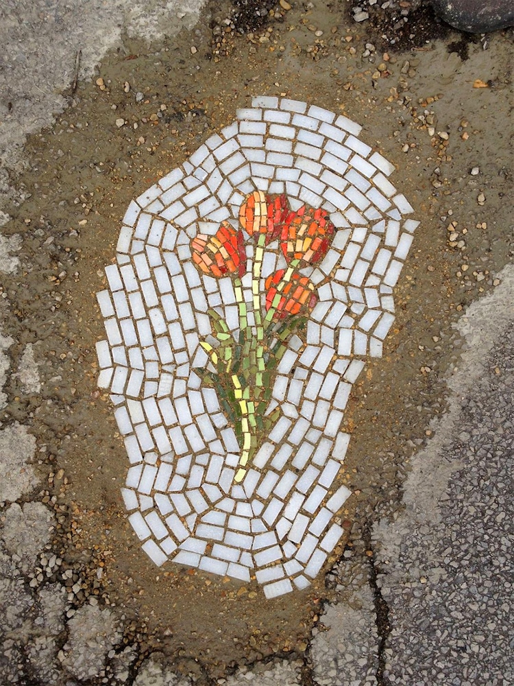 Pothole Flower Mosaic by Jim Bachor