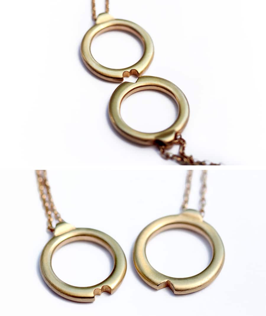 Secret Couple Heart Pendant Necklaces by CADIjewelry
