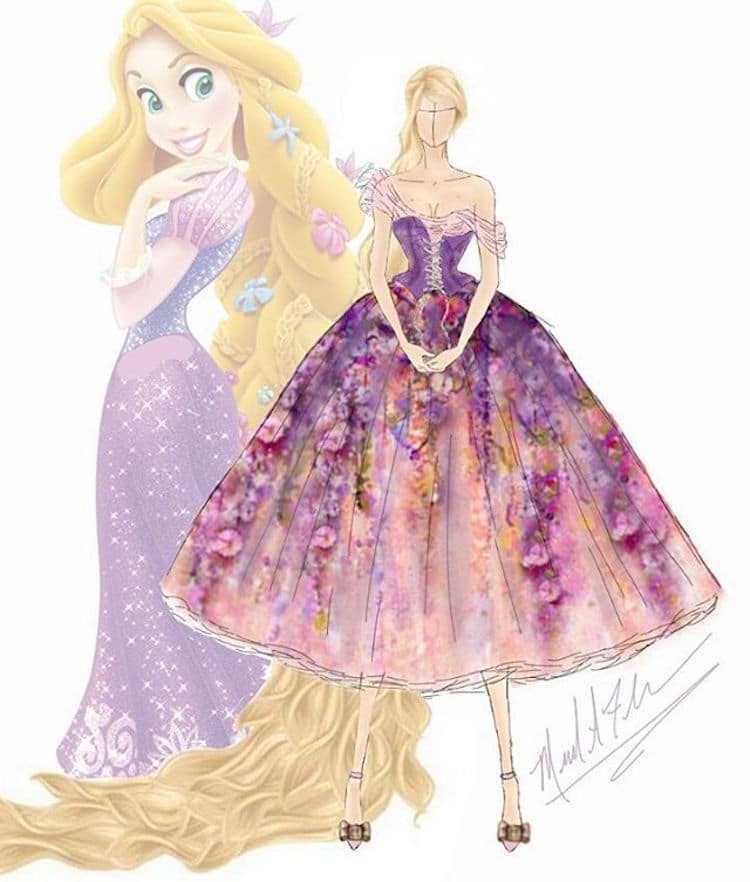 michael anthony couture disney princesses fashion illustrations