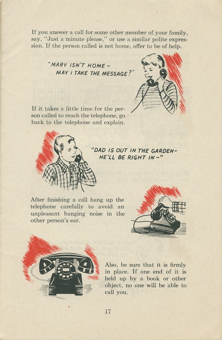 vintage etiquette guide telephone