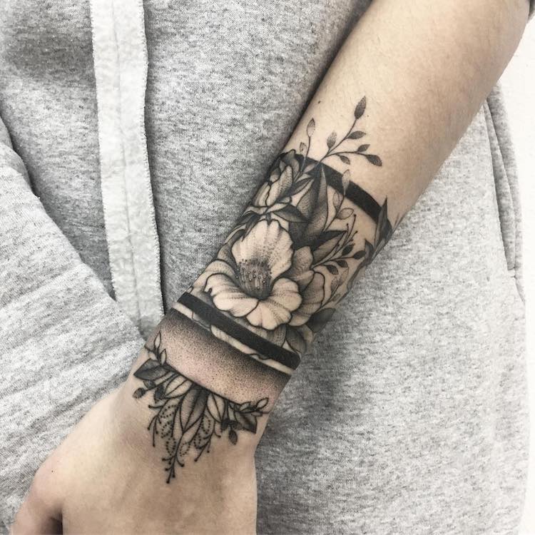 Lil floral forearm wrap floralwrap floralwraptattoo botanicaltattoo   Fine Line Tattoos  TikTok