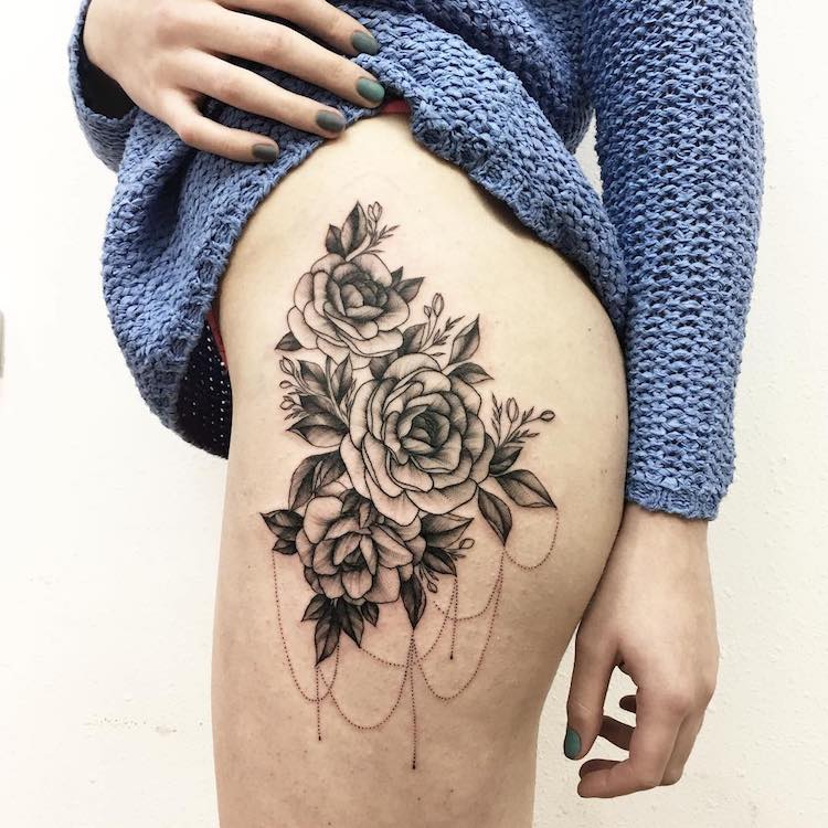 Eye Catching Flower Tattoos Convey The Delicate Strength Of Beautiful   Vlada Shevchenko Tattoos 2 