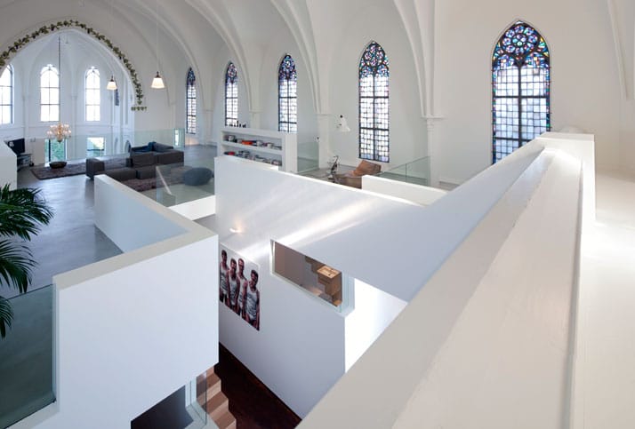 White Interior Concept Of Converted Church Home