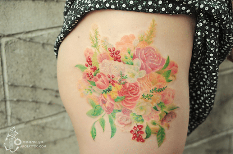 botanical tattoo designed byh. r. giger, verbena and | Stable Diffusion