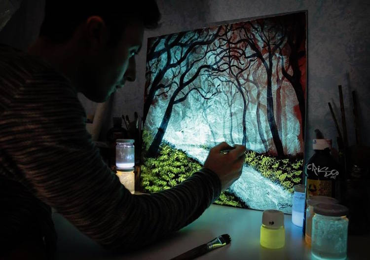 glow in the dark painting crisco art