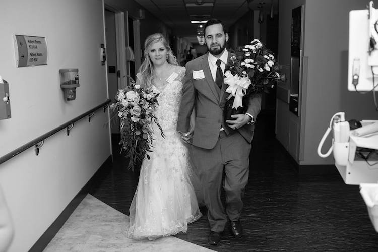 hospital wedding party visit grandma tyler brown jessica brown amanda brown photography inspiring stories bride groom wedding 