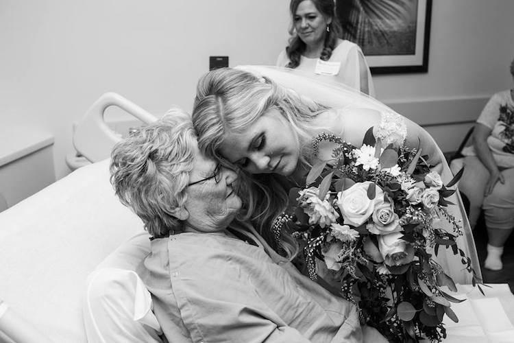 hospital wedding party visit grandma tyler brown jessica brown amanda brown photography inspiring stories bride groom wedding 