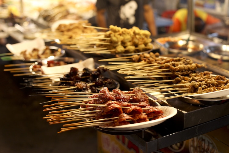 malaysia meat skewers late night snacks