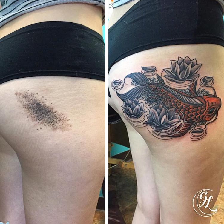 creative birthmark tattoo cover up 