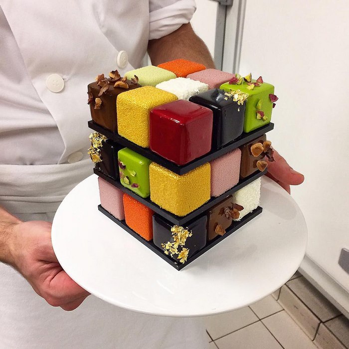 rubiks cube cakes rubiks cube cakes pastries cedric grolet french food 
