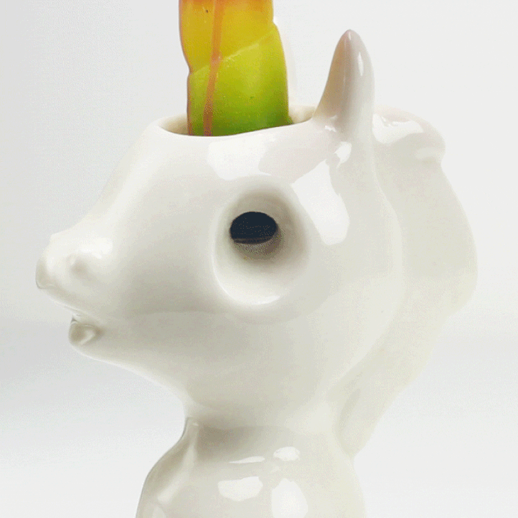 Rainbow crying unicorn novelty candle