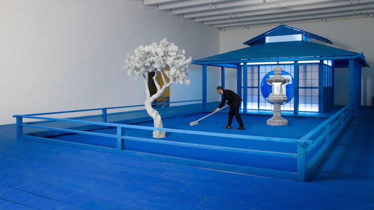 Daniel Arsham Hourglass Exhibit Blue Zen Garden